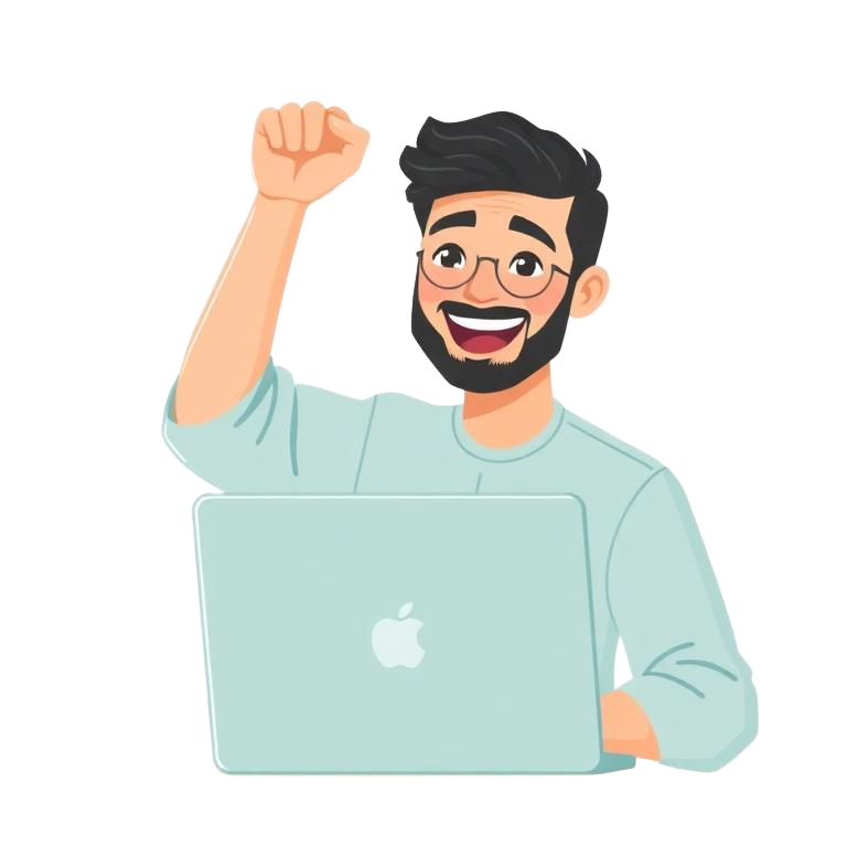 شخص سعيد ومحترف بعد إتقان WordPress